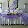 Прокат скатерти и юбки на свадебный стол, украшение свадебного зала (Киев)