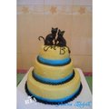 Свадебный торт с парочкой черных котов (Киев)