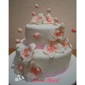 Свадебный торт с бело - розовыми орхидеям (Київ)