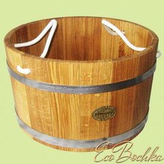 Шайка-цветочница дубовая, ручки из веревки 23 л (Киев)