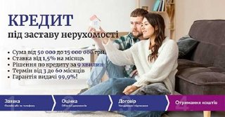 Кредит під заставу нерухомості на будь-які споживчі цілі. (Киев)